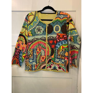 Indian Cotton Quilted Patchwork Jacket Small Boho Festival Kantha Coat